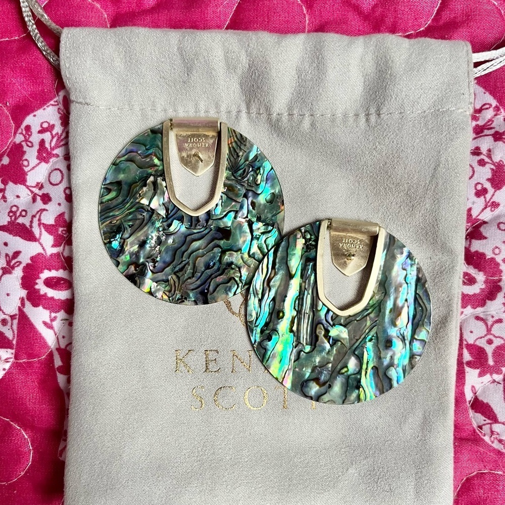 Kendra Scott Diane Gold Statement Stone Earrings - Picture 5 of 7